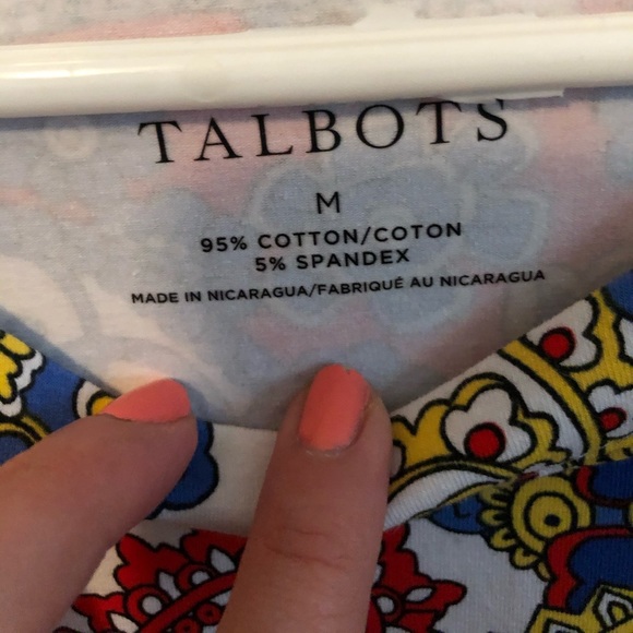 Talbots Paisley Short Sleeve Shirt - Picture 2 of 4